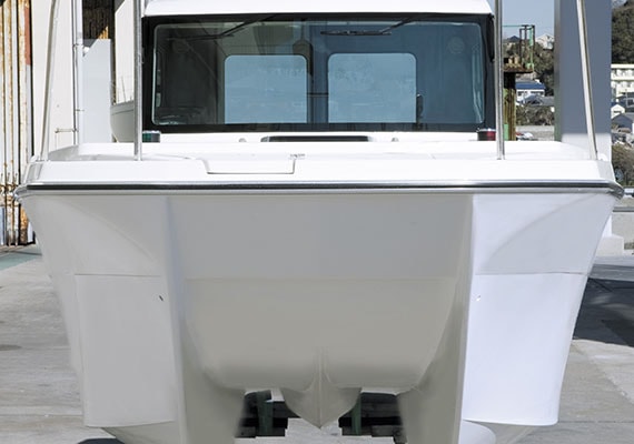 Front side view of Catamaran.