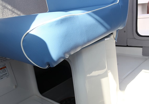 Luggage can also be placed under the driver seat.
