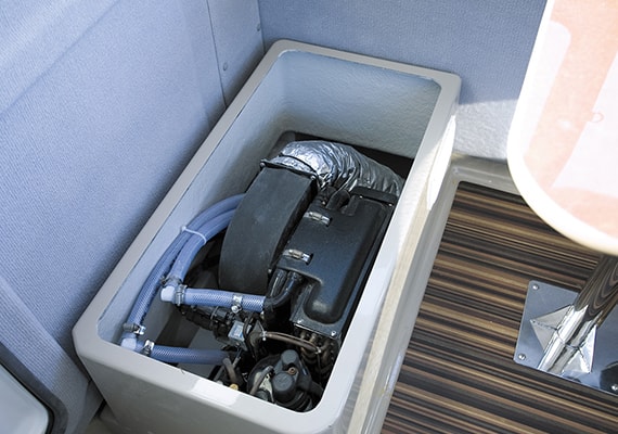 The air conditioning unit is stored in the Navigator's seat locker.